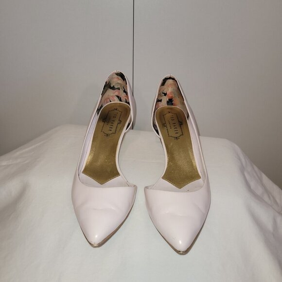 Ted Baker Zenadia Patent Leather Kitten Heels in Pastel Pink Size 6.5 - Picture 4 of 12